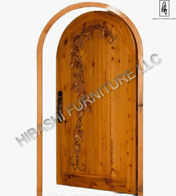 Tanay Floral Hand Carved Wine Cellar Door