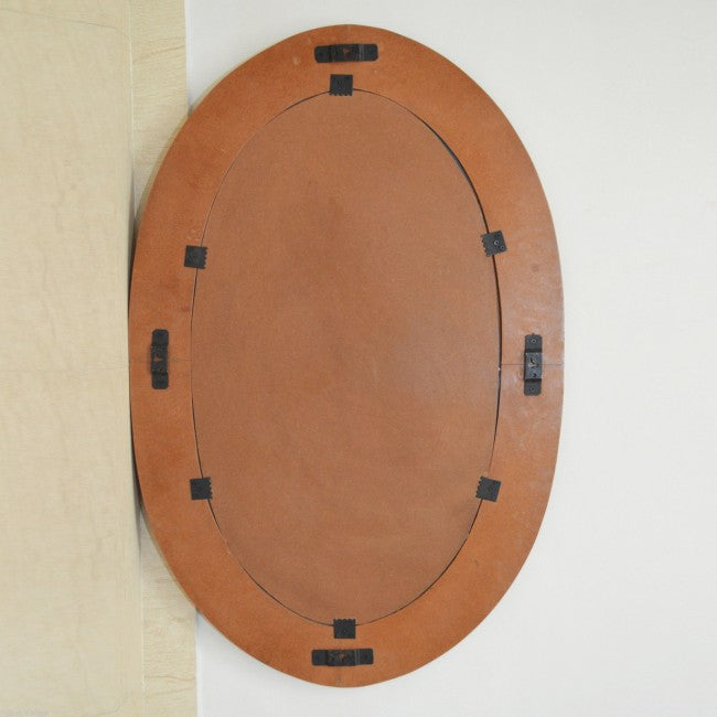 Reclaimed Wood Oval Mirror Frame