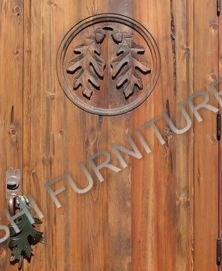 Banawe Hand Carved Oak Leaf Entry Door