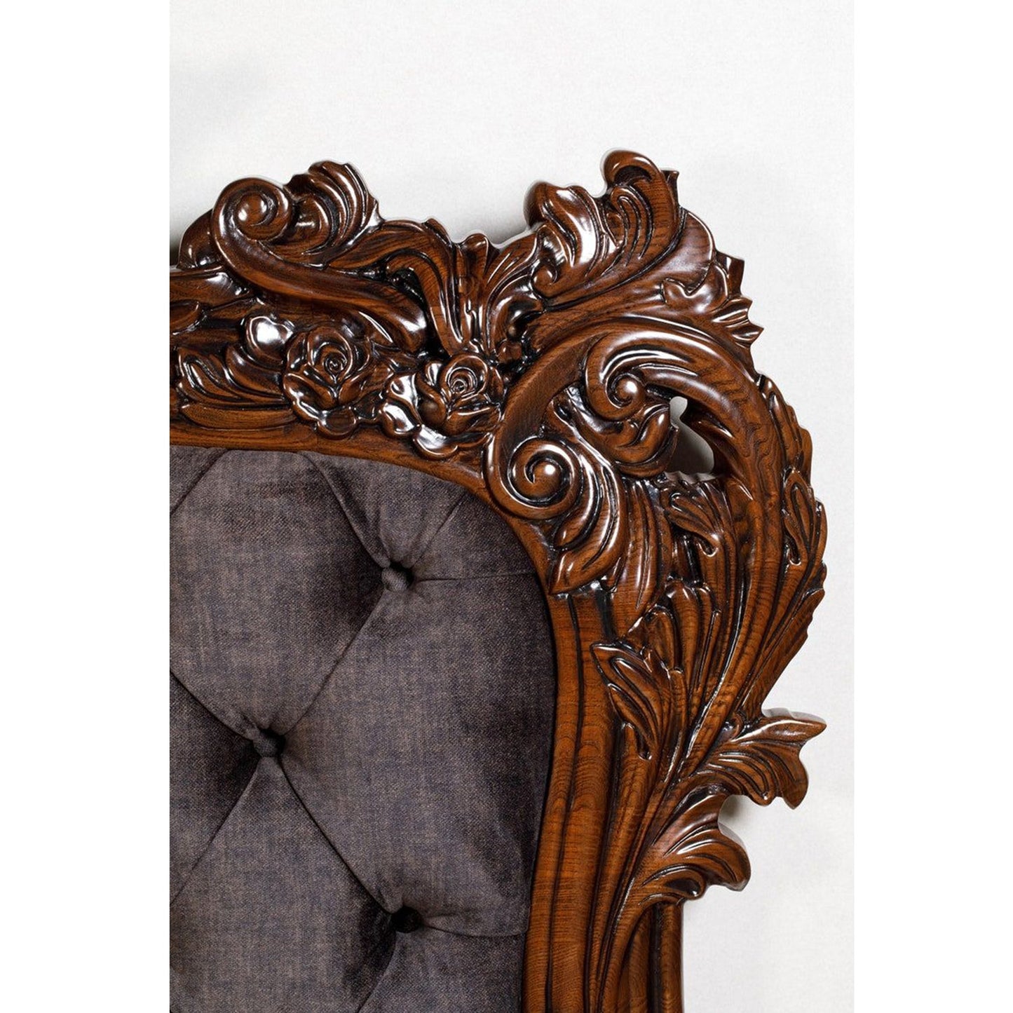 CLASSICO Solid Mango Wood Hand Carved Bed