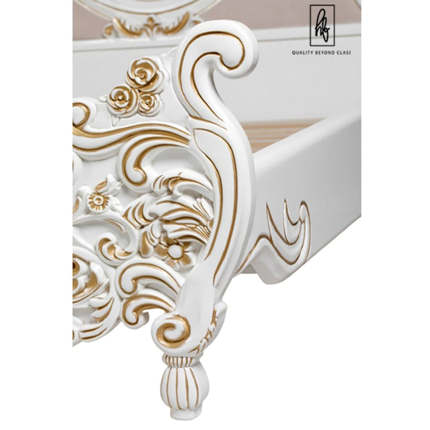 Royalty Solid Mango Wood Hand Carved Bed