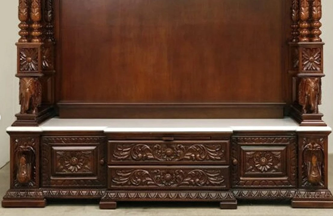 Tanjore Indian Hand Carved Indoor Temple / Mandir