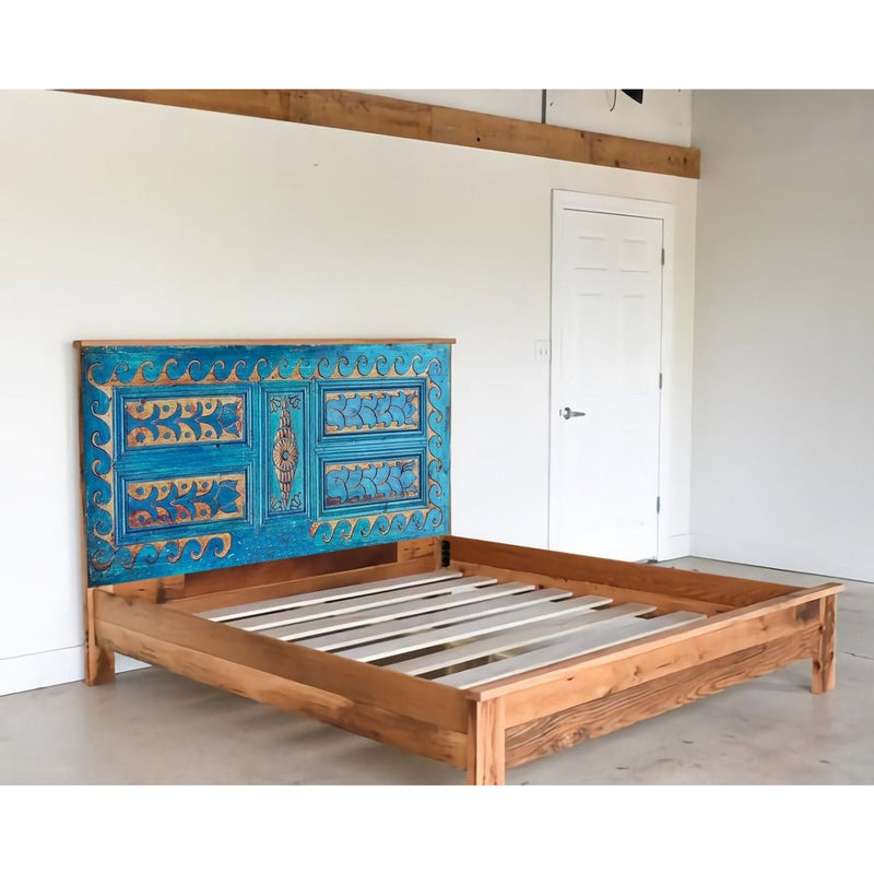 OCEAN Mango Wood Bedframe Hand Carved Bed