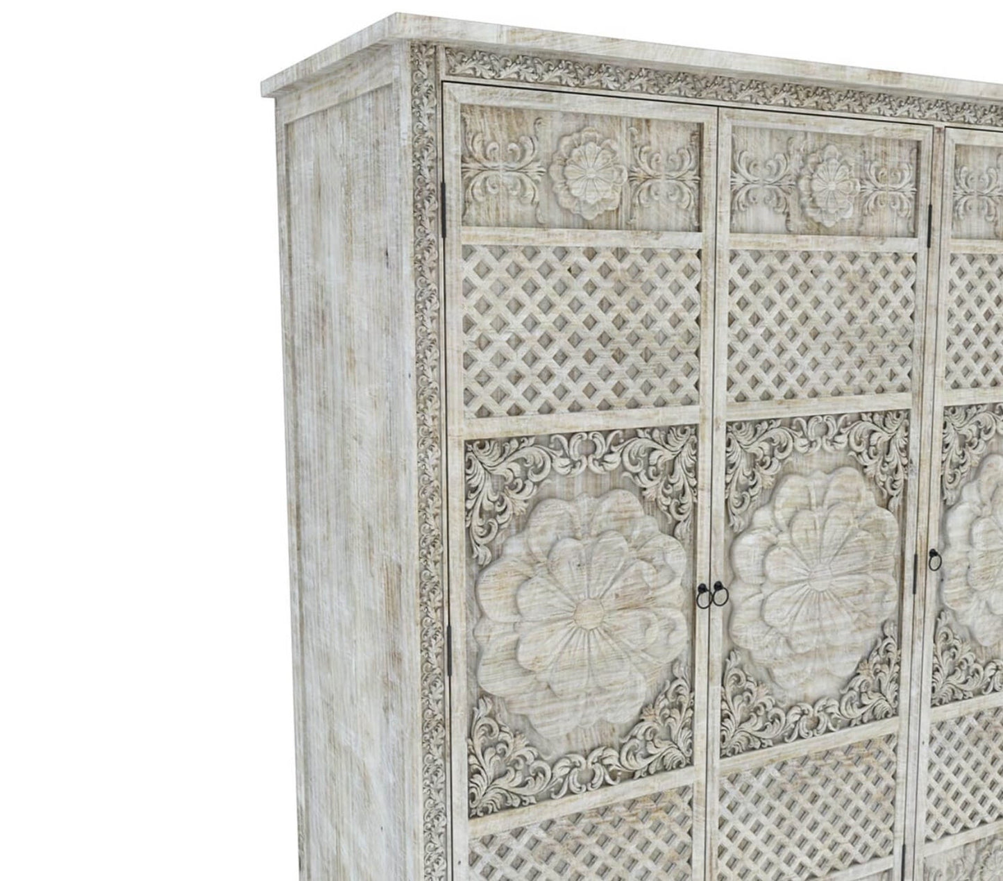 Juffair Hand Carved Solid Wood Armoire