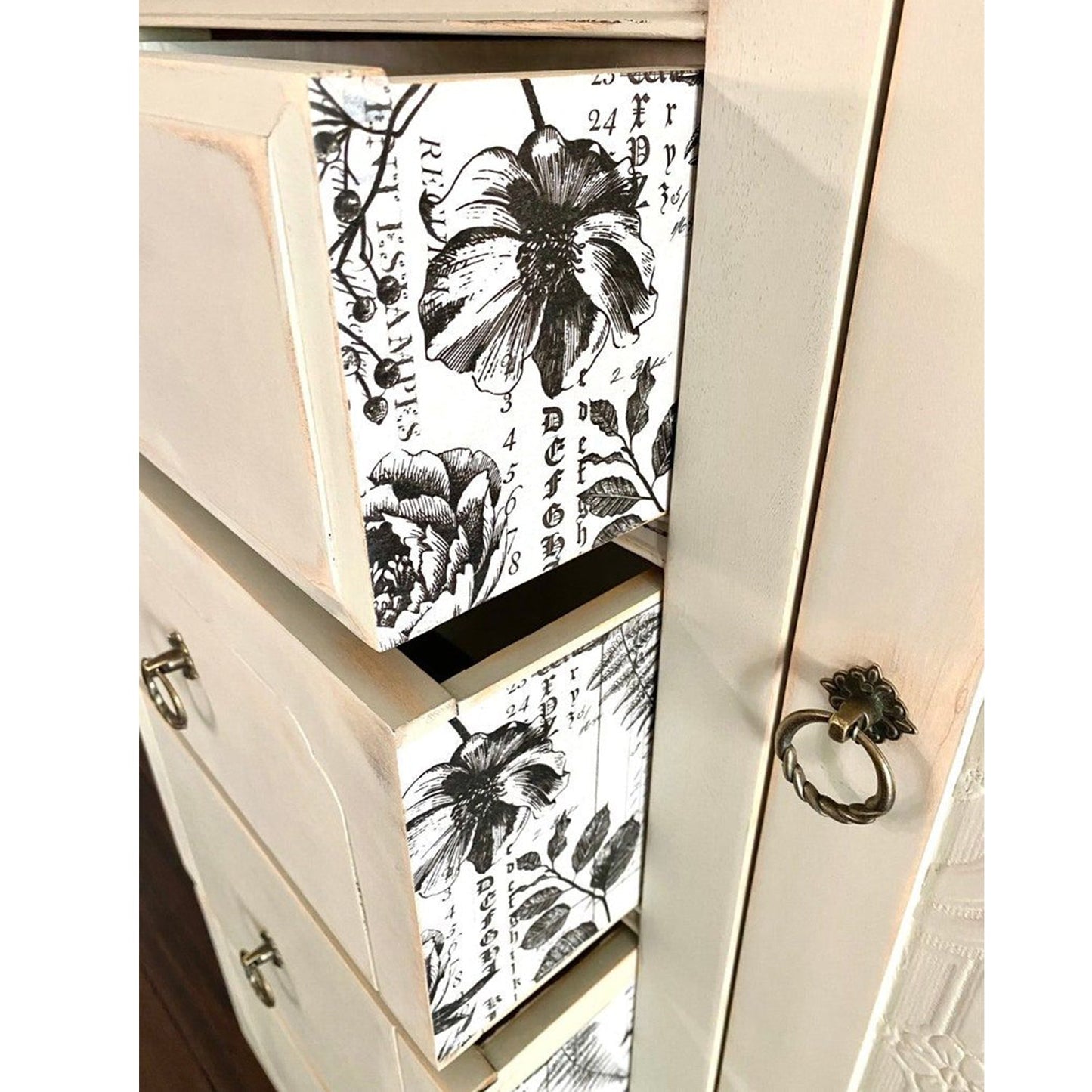 SUZI Solid Mango Wood Hand Carved Antique Armoire