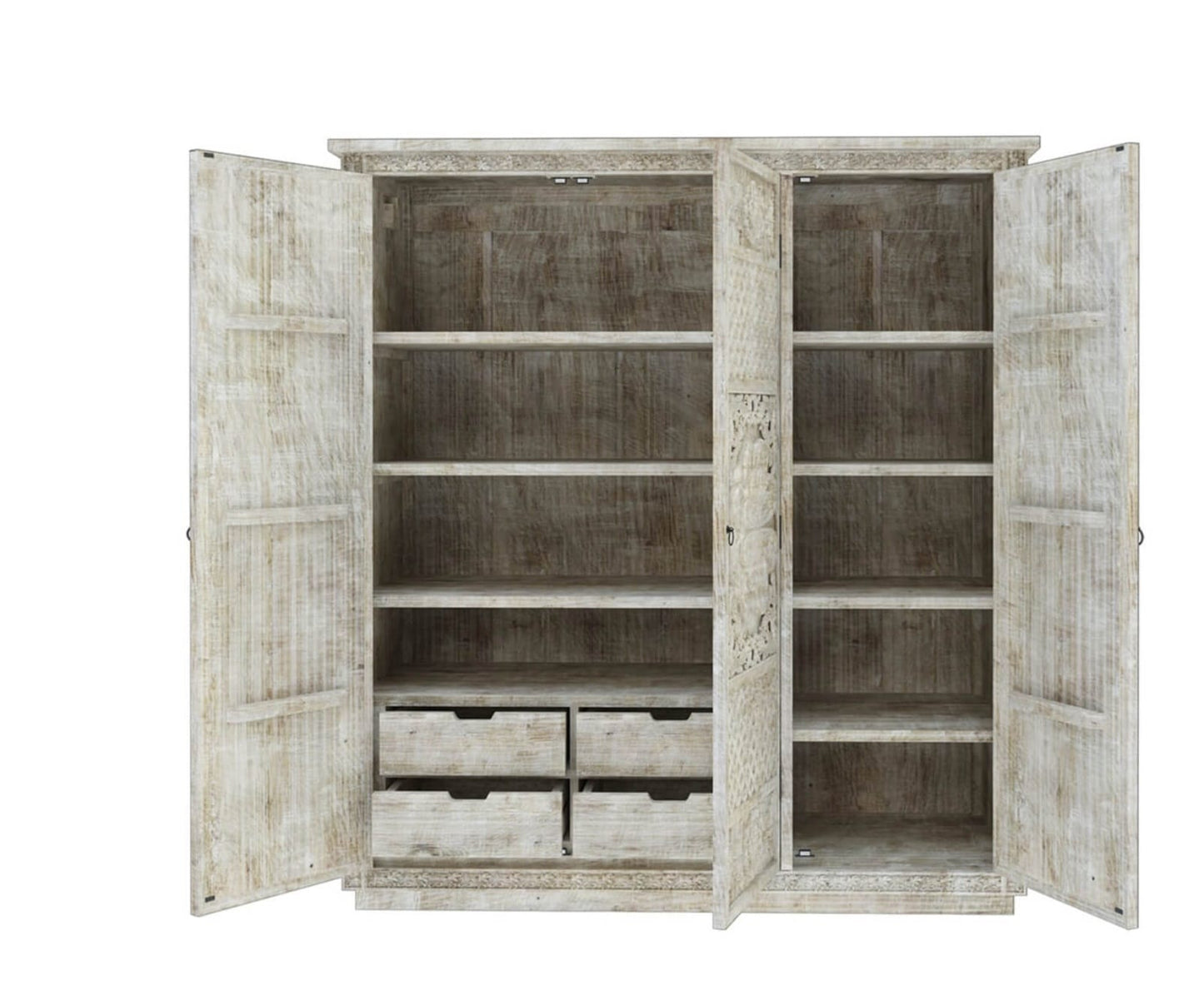 Juffair Hand Carved Solid Wood Armoire