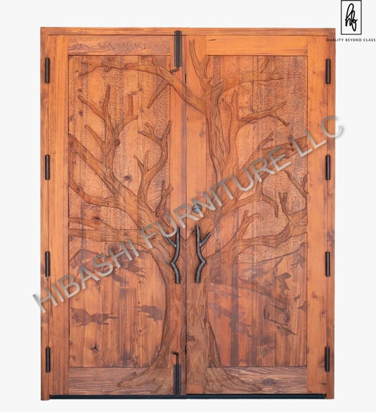Puno Hand Carved Entry Double Door