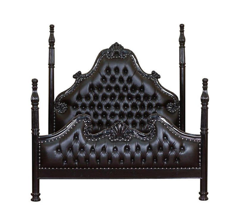 Zaraa Hand Carved Solid Wood Tufted Bed