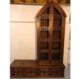 MORAL Magnificent Hand Carved Mango Wood Gothic Style Bookshelf Cabinet