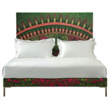 Hamala Solid Mango Wood  Hand Painted And Hand Carved Bed Frame