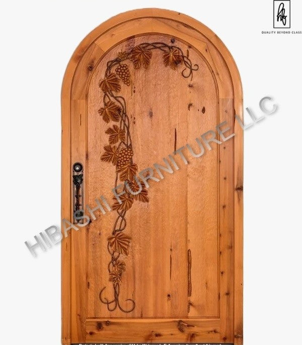 Tanay Floral Hand Carved Wine Cellar Door