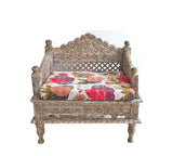 Indian Hand Carved Maharaja Reclaimed Wooden Chair