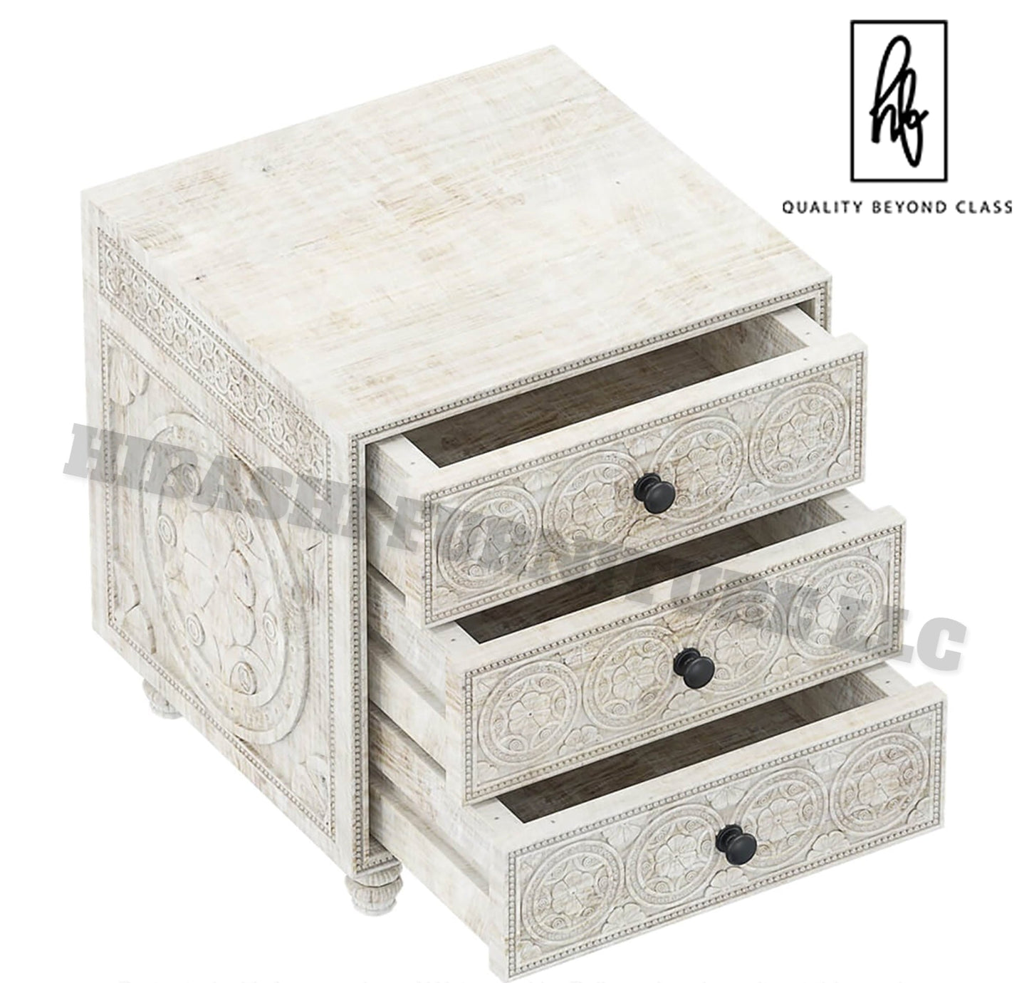 KHALIFA Hand carved Bedside Table