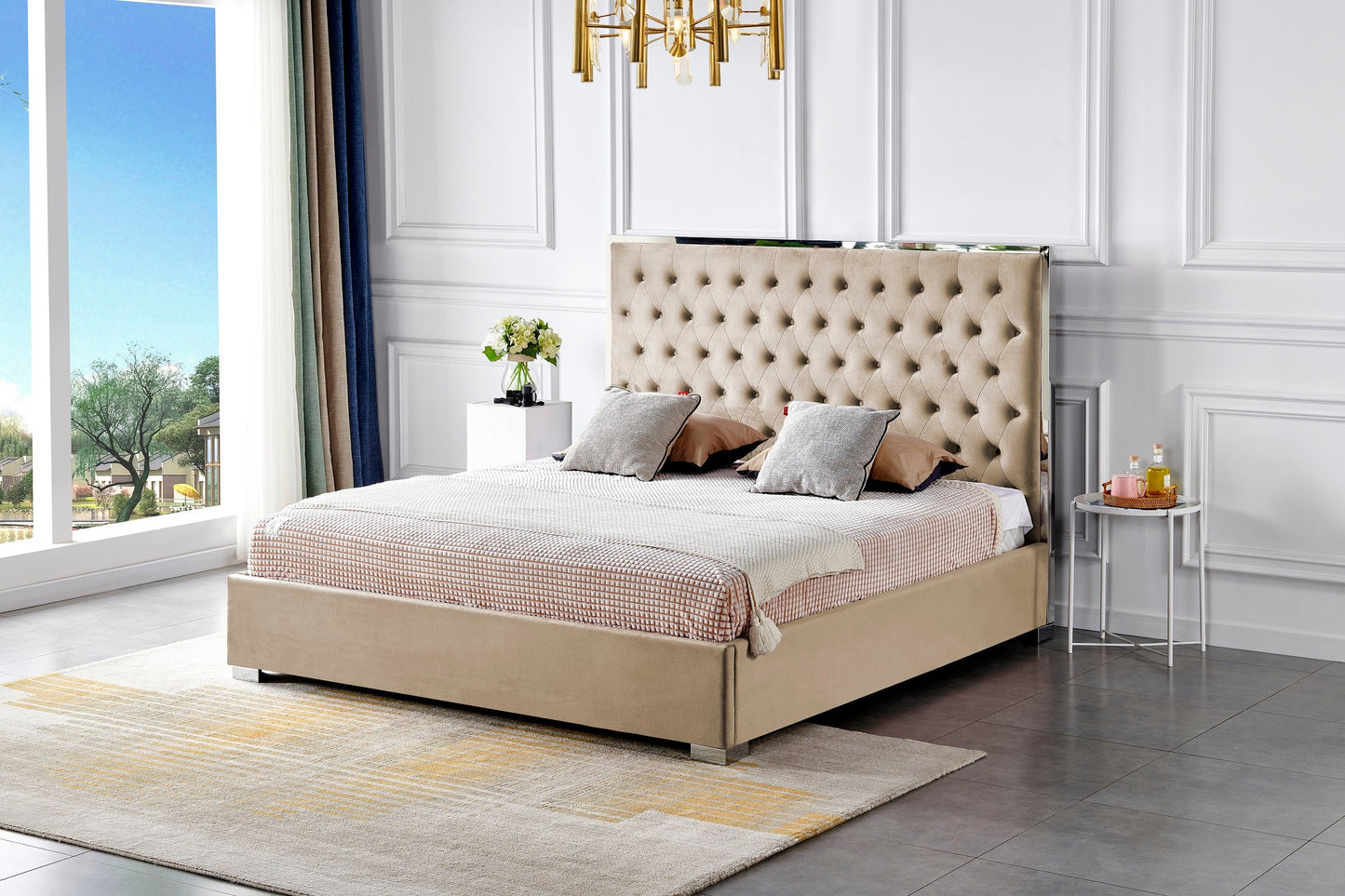 HF1910 Upholstered Bed Frame