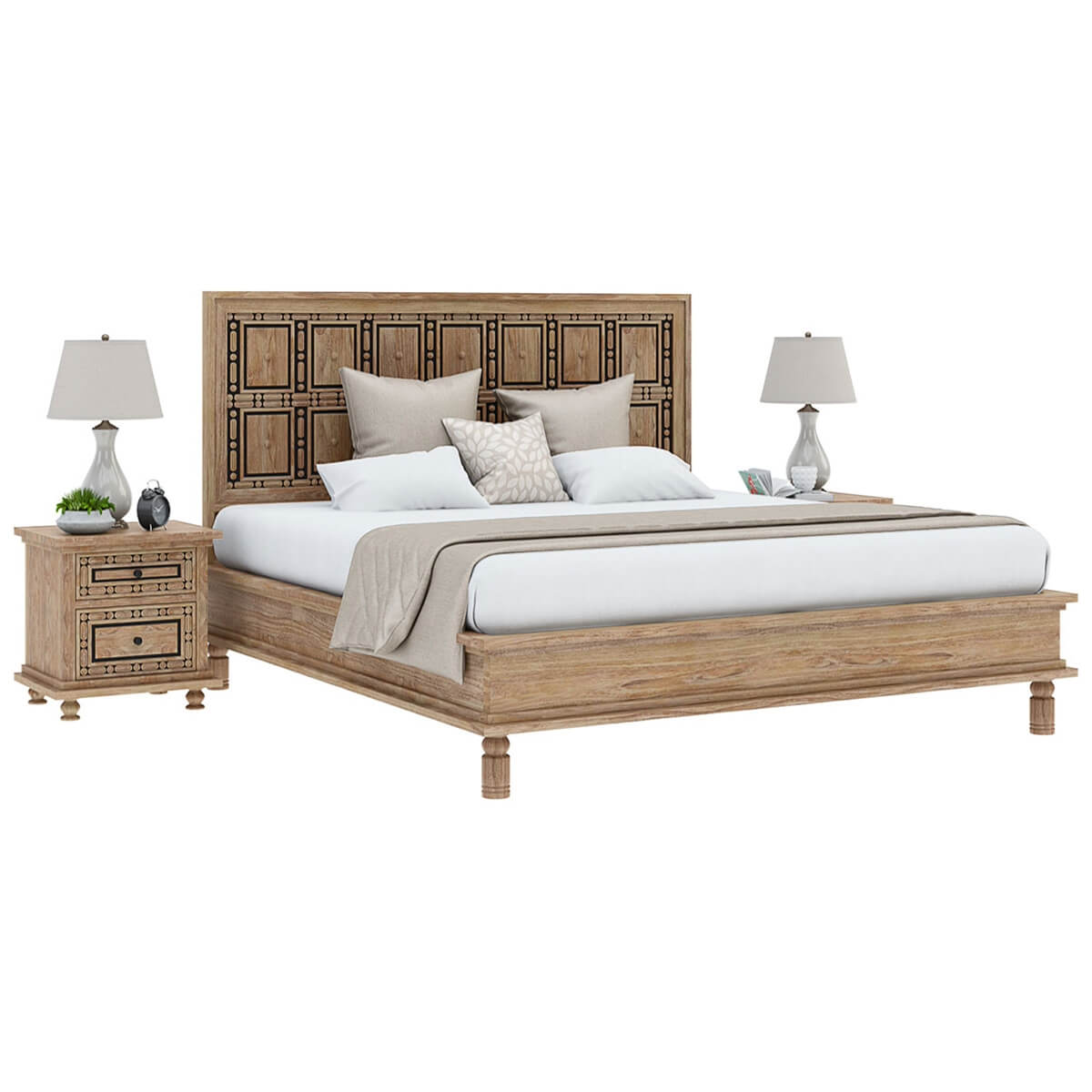KARINA Solid Wood Traditional Platform Bed