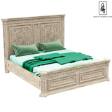 Nebula Traditional Style Rustic Teak Wood Platform Bed