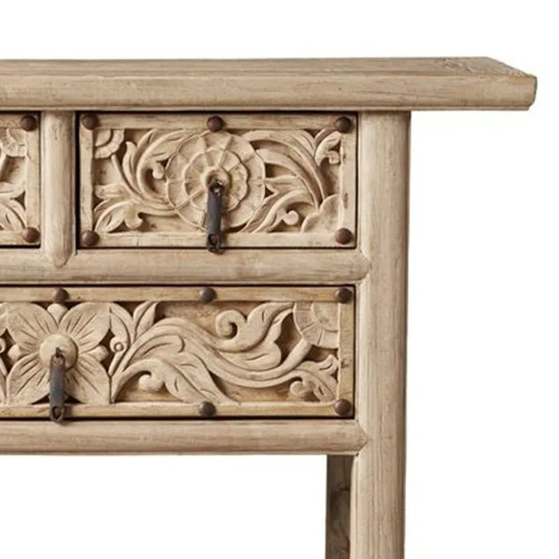 Rasruman Hand Carved Solid Wood Hall Table