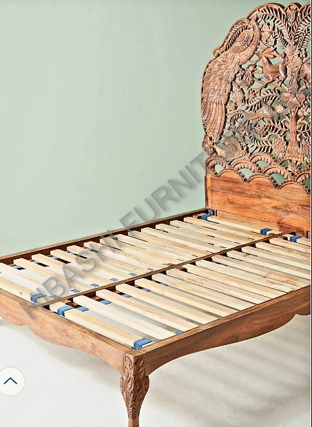 Hand Carved Indian Shajahan Bed Frame Indian Bed bedside