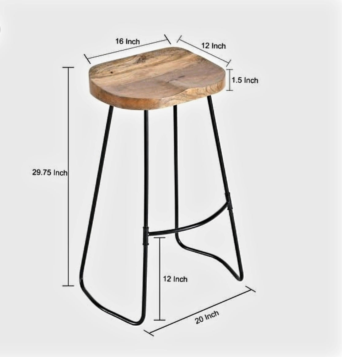 Banga Retro Rectangular Bar Table Natural Industrial Pub Table