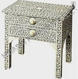 Hibashi Handmade Bone Inlay Bedside Table