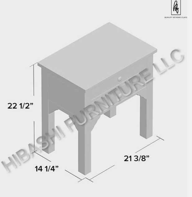 Hibashi Handmade Bone Inlay Bedside Table