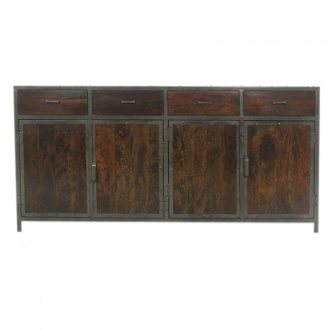 Angle Metal And Timber Sideboard XL Chocolate-180-40-90