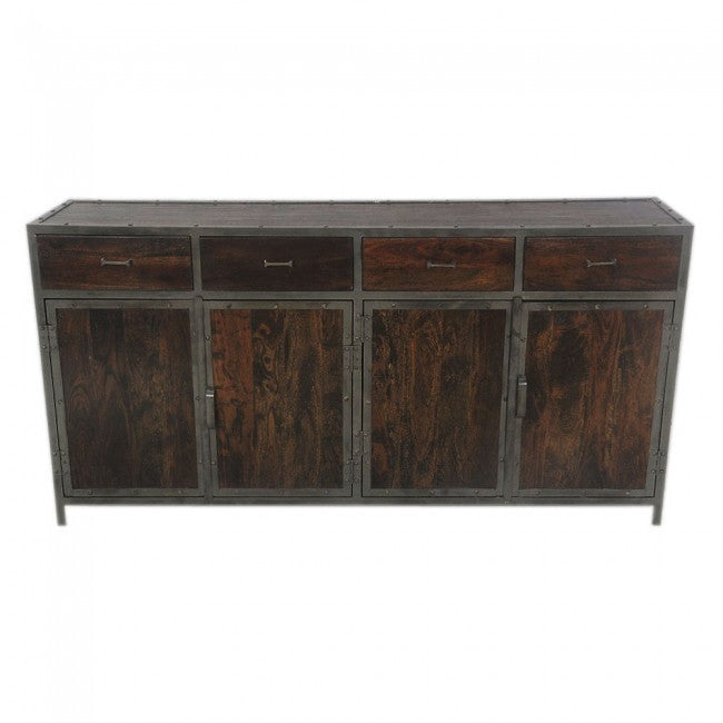 Angle Metal And Timber Sideboard XL Chocolate-180-40-90