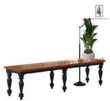 RECTO Blue Two-Tone Solid Wood Large Bench