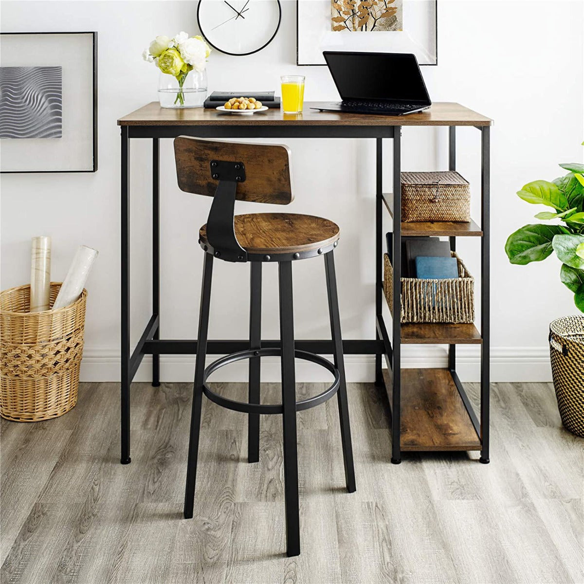 Abra Bar chairs with Footrest - Bar Stool Industrial - Industrial - Stable