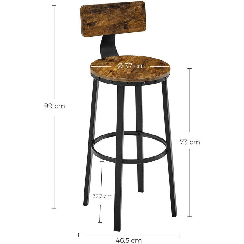 Abra Bar chairs with Footrest - Bar Stool Industrial - Industrial - Stable