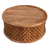 Round Carved Solid Wood Coffee Table/Center Table