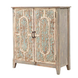 BAYAN Hand Carved Double Door Storage Cabinet