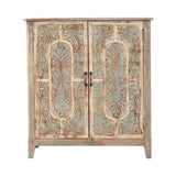BAYAN Hand Carved Double Door Storage Cabinet