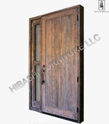 Dipolog Hand Carved Wood Front Entry Door With Sidelight