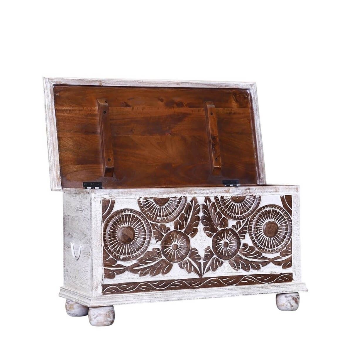 HALINA Hand Carved Storage Trunk