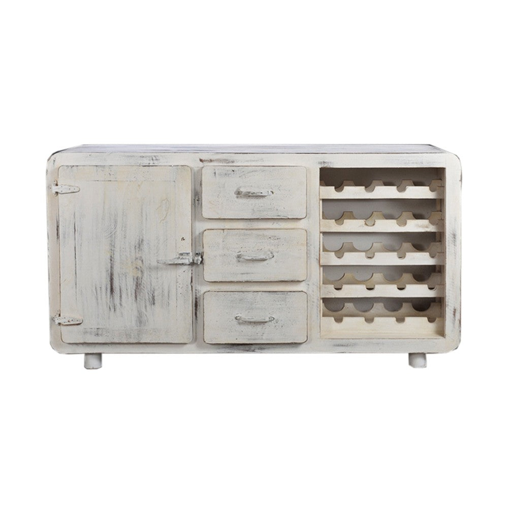 CROMER SIDEBOARD WINE RACK-White-100-180-40