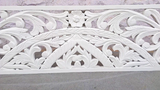 Amani Hand Carved Indian Solid wooden bed frame White