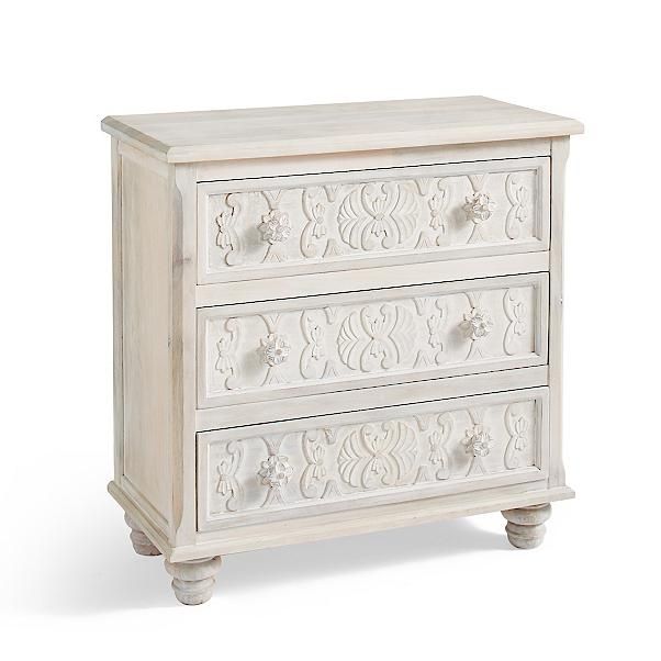 CAPIZ Hand Carved 3 Drawer Dresser
