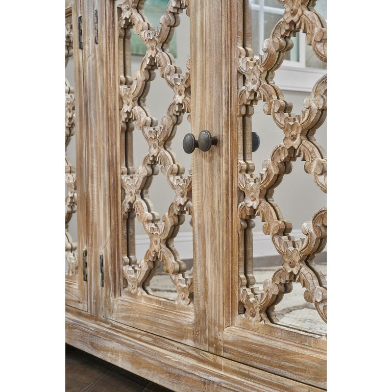 French Arched Wood Sideboards with Mirrored Doors