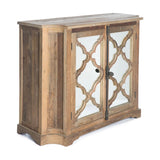 French Arched Mirror Doors Natural Sideboard/Buffet Table