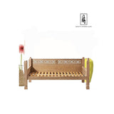 Hand Carved Canopy Style Solid Wooden Daybed / Out Door Seating/ Hand Made Daybed