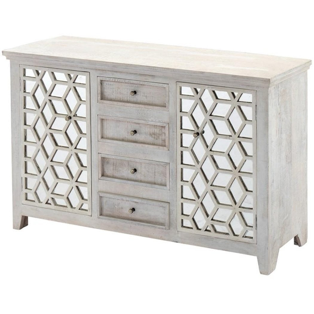 Hibashi Hand Carved Mirrored Sideboard