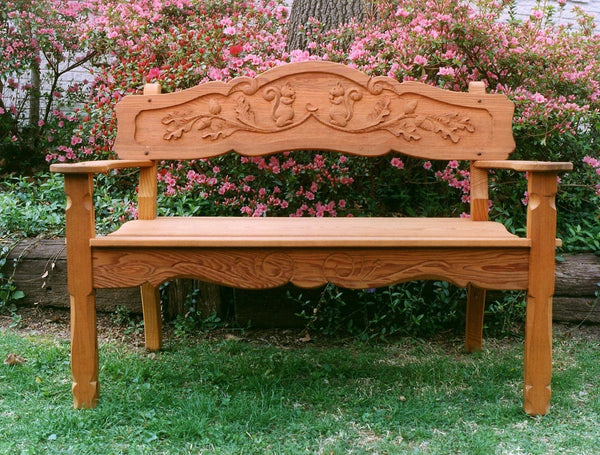ANILA Hand Carved Garden Bench