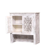 SILANG Hand Carved Solid Wood Storage Cabinet With Doors