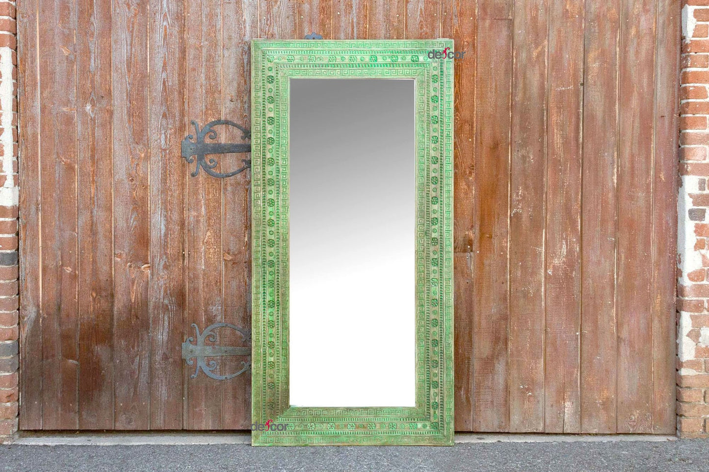 Hpa-si Greenwash Tribal Carved Large Mirror