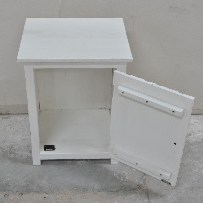 Indian Floral Design Hand Carved Wooden Bedside Table/ Hand Made Nightstand