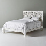 Dynasty Low Line Hand Carved Indian Wooden Bed Frame