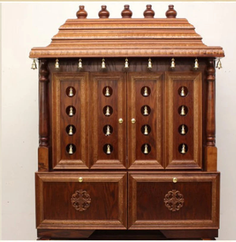 Ashrama Indian Hand Carved Pooja Mandir/Temple