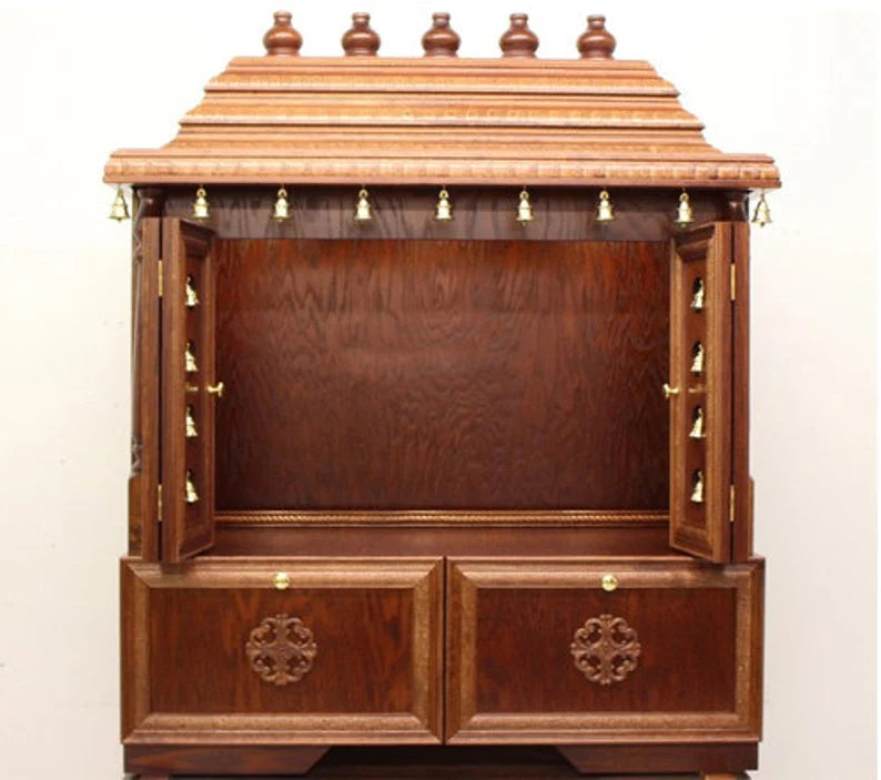 Ashrama Indian Hand Carved Pooja Mandir/Temple