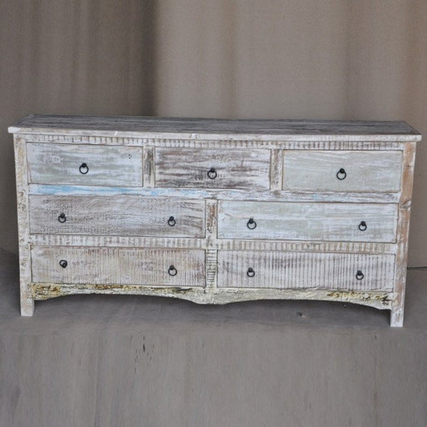 Rustica Reclaimed Chest of 7 Drawers White